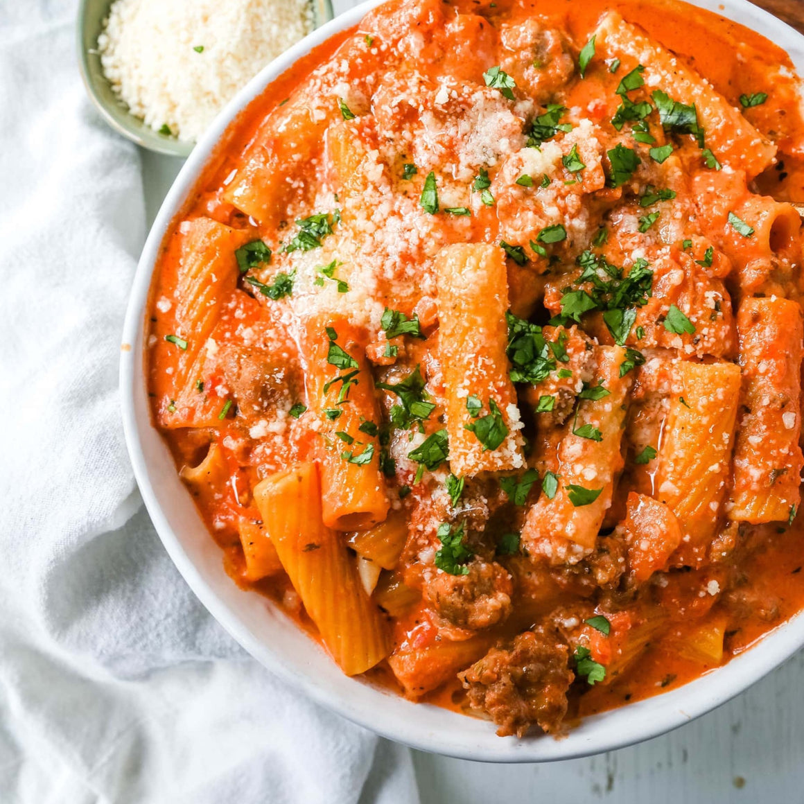 Sausage Rigatoni with Creamy Tomato Sauce