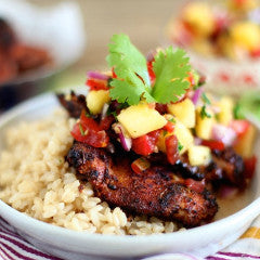 Jerk Chicken (or Tofu) with Fresh Pineapple Salsa (GF)