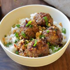 Vietnamese Meatballs with Jasmine Rice and Vegetables