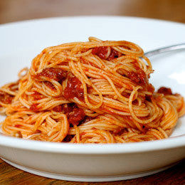 Spaghetti with Tomato Sauce - Tastefully Served